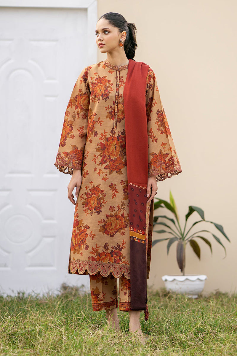 3PC DIGITAL PRINTED DHANAK SUIT-NJK956