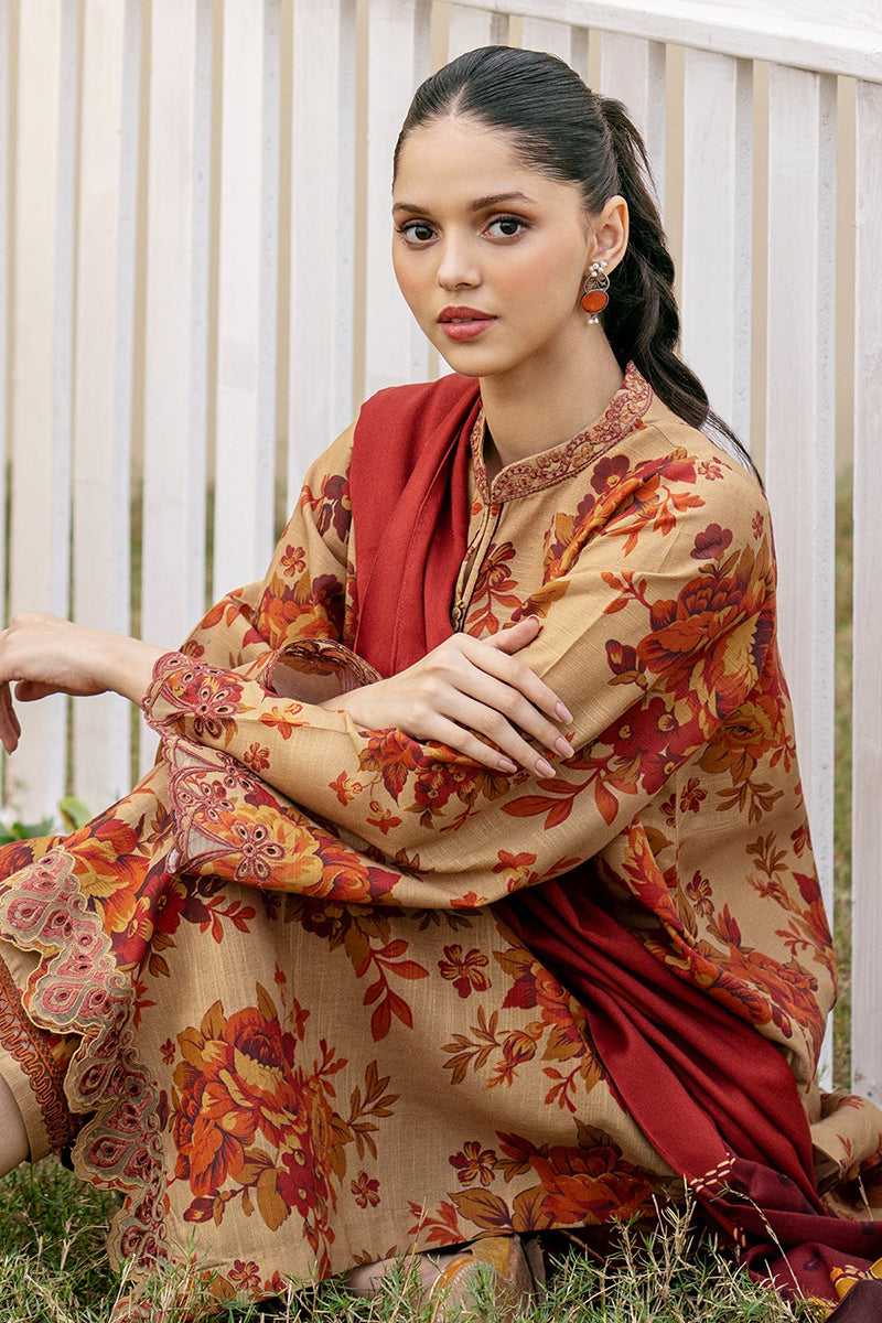 3PC DIGITAL PRINTED DHANAK SUIT-NJK956