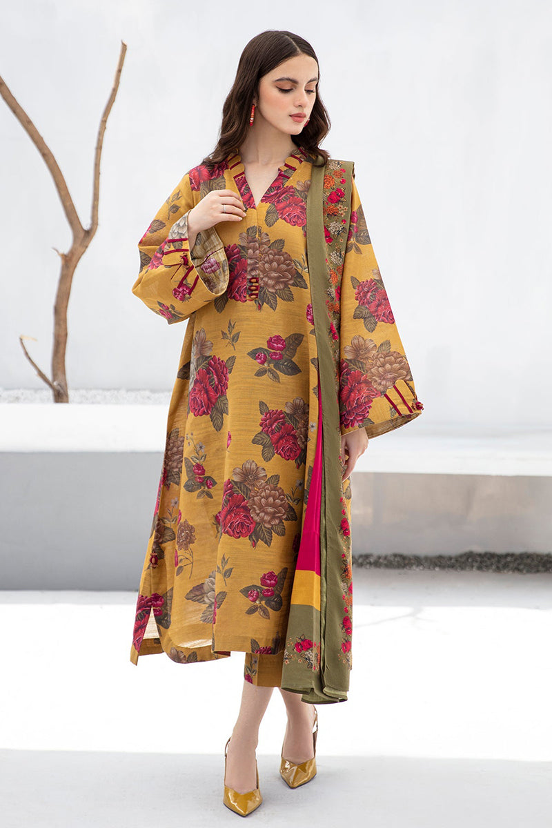 3PC DIGITAL PRINTED DHANAK SUIT-NJK876