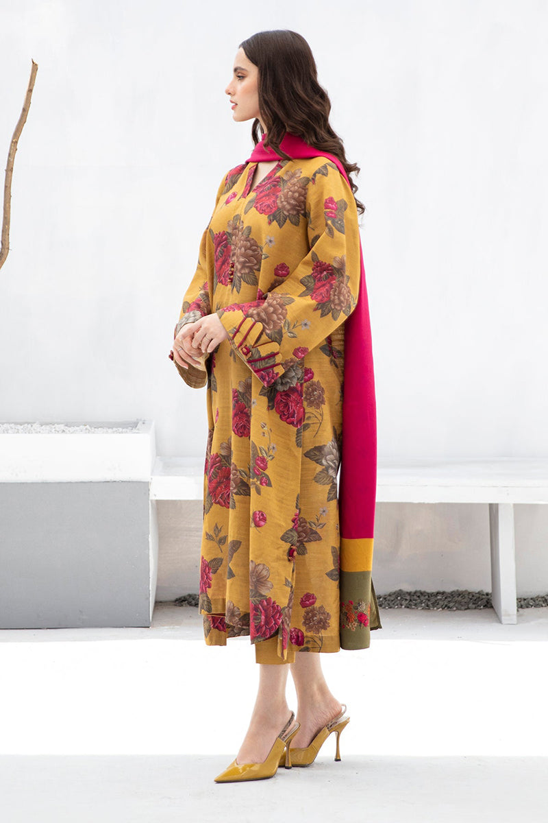 3PC DIGITAL PRINTED DHANAK SUIT-NJK876