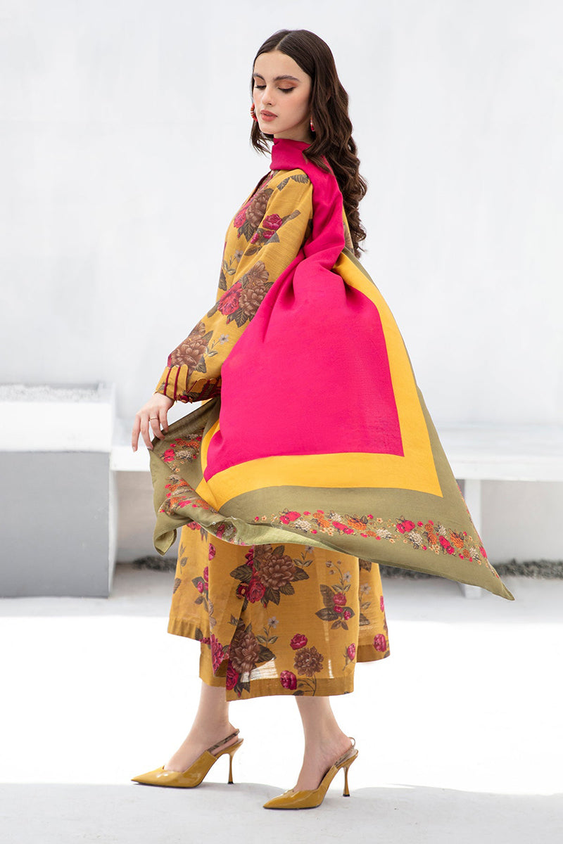 3PC DIGITAL PRINTED DHANAK SUIT-NJK876