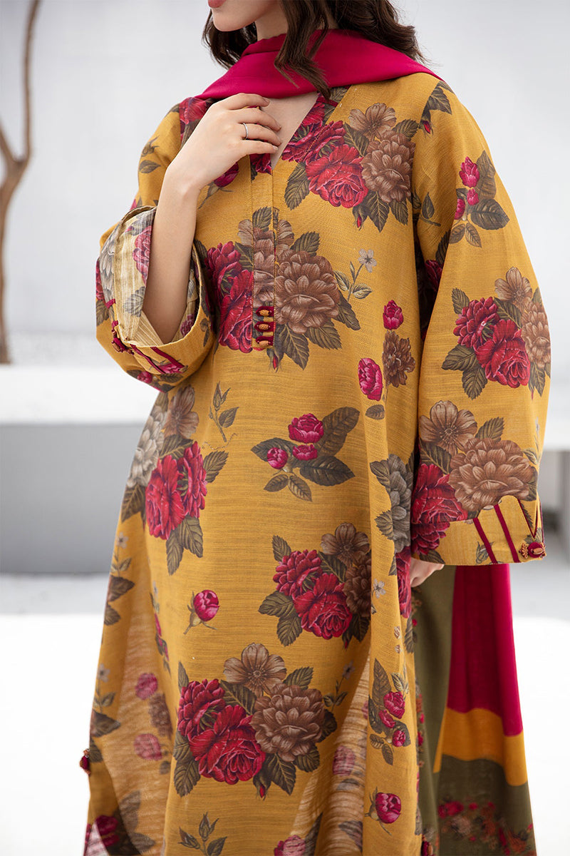 3PC DIGITAL PRINTED DHANAK SUIT-NJK876